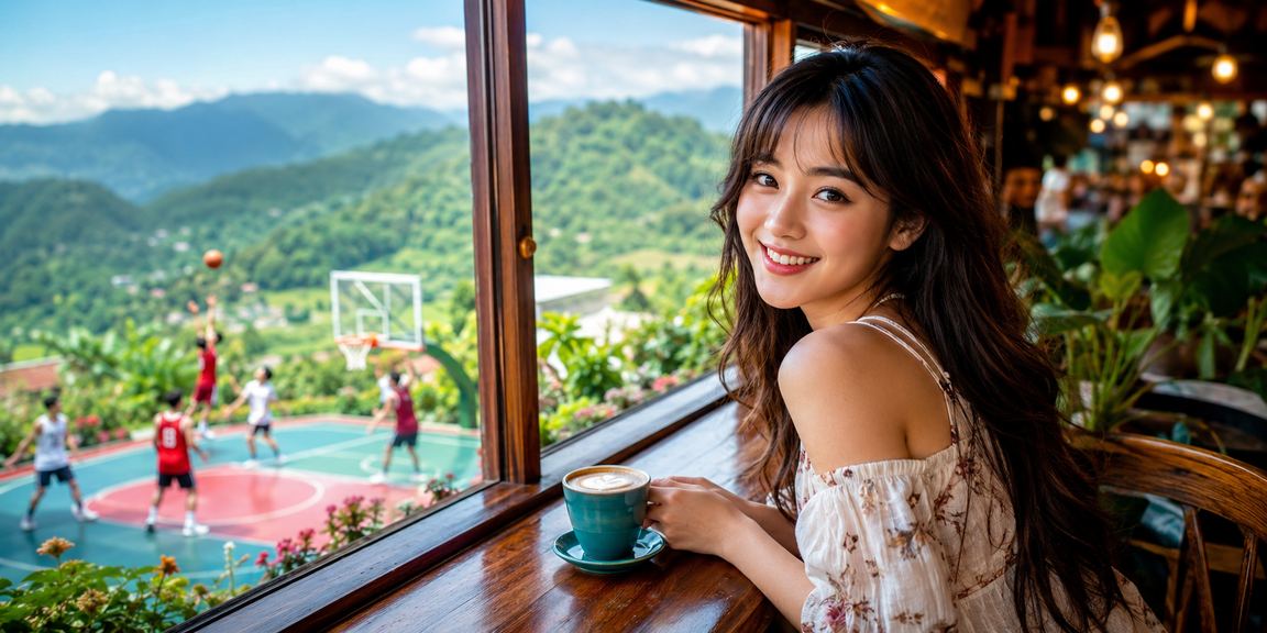 Cảnh người chơi cá cược bóng rổ tại Sapa